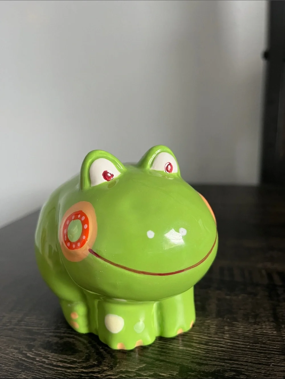 Green Ceramic Frog Coin Bank - 